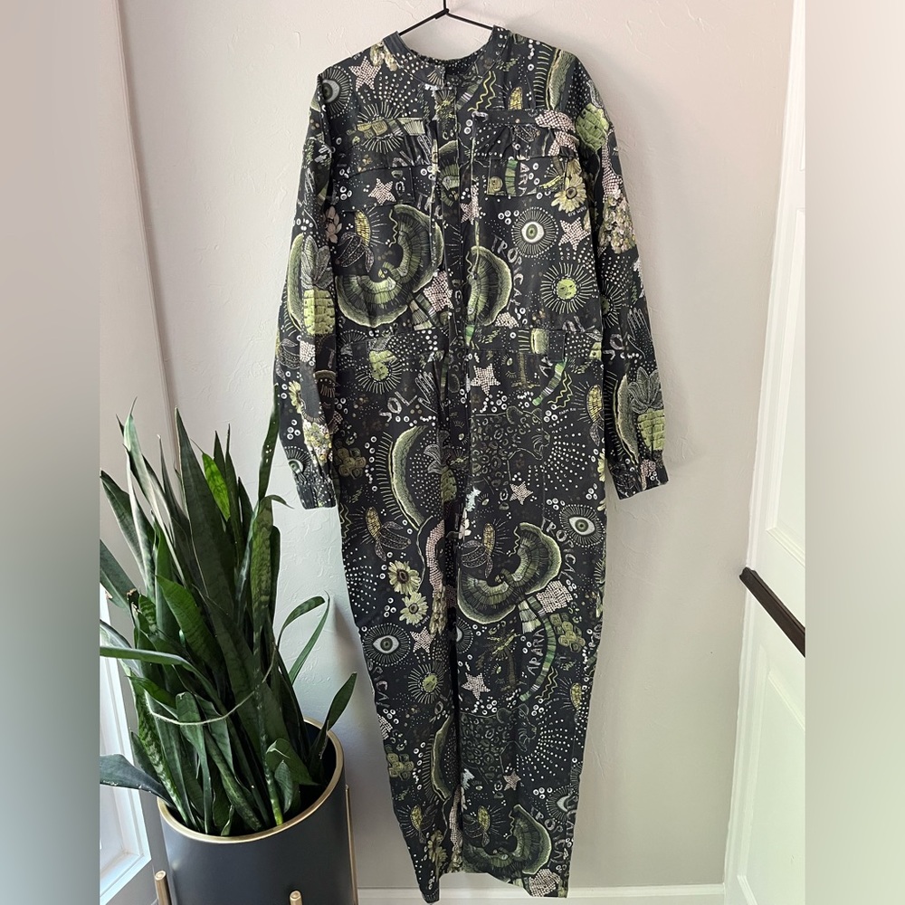FARM Rio Black & Green Printed Long-Sleeve Jumpsuit - Picture 5 of 10